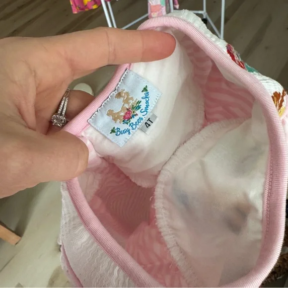 Disney princesses smocked dress top ariel striped embroidered belle toddler girl - Picture 4 of 7